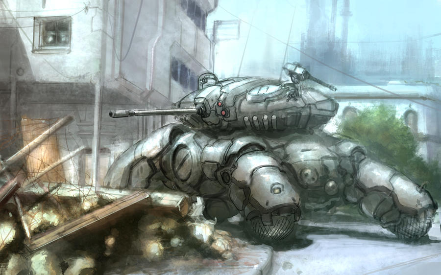 Tank in street