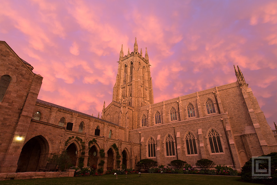 Mammatus Clouds over Bryn Athyn Cathedral at Dusk