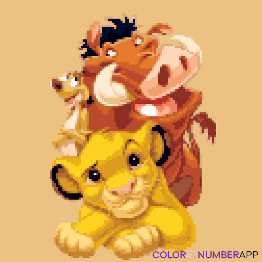 Happy Color Simba Runs My Simba, Timon and Pumbaa Color By Number by KatelynBrown2002 on ...