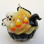 Candy Corn Ghost Necklace by CatNapCaps