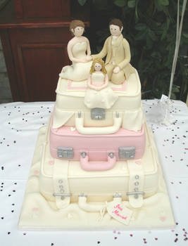 suitcase wedding cake