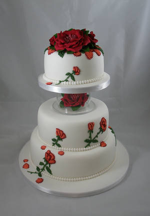 Stitched rose cake