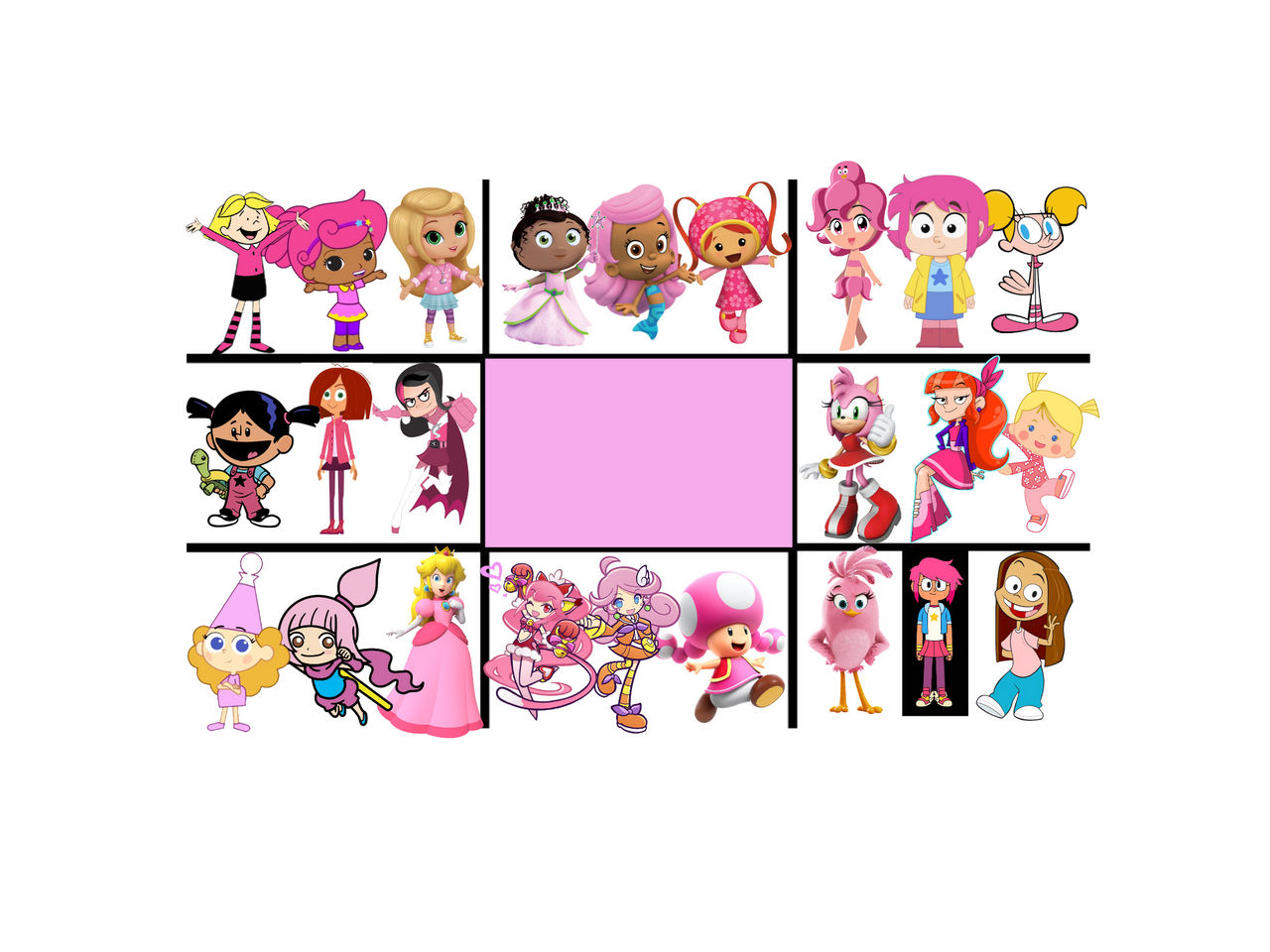 Pink Character Color Pink characters by Elishaboy on DeviantArt