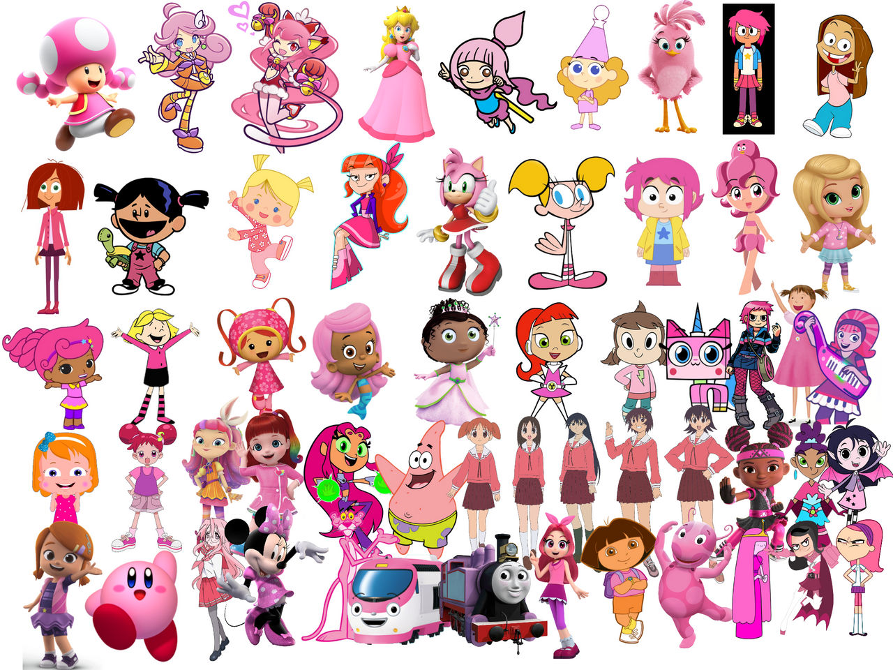 Pink characters by Elishaboy on DeviantArt