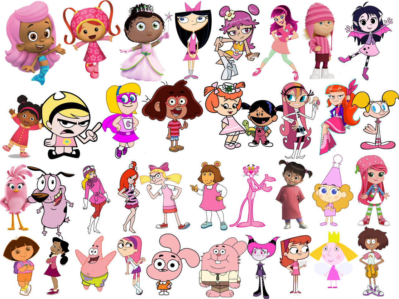 Pink characters by Elishaboy on DeviantArt