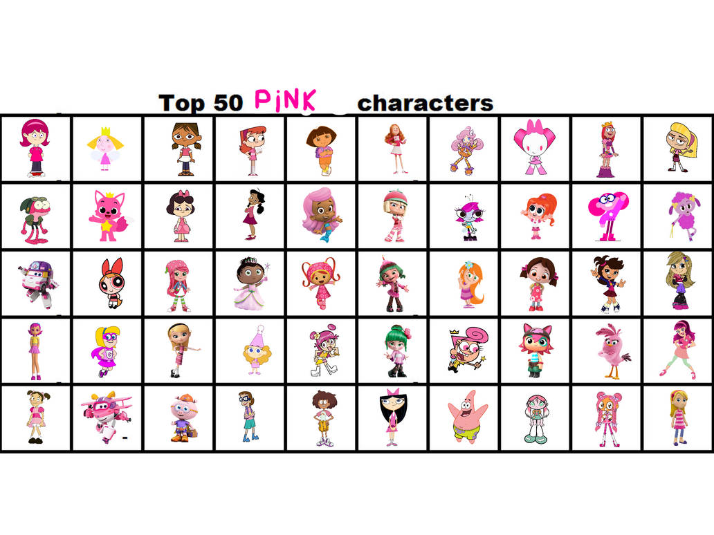 Pink Character Color Pink characters by Elishaboy on DeviantArt