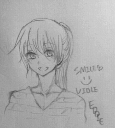 sketch smiling viole