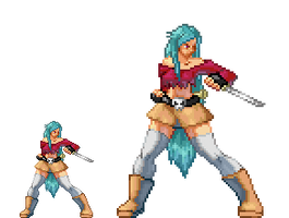 Pixel animated Fighting Luka