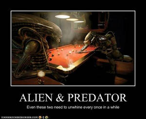 Alien and Predator in a bar