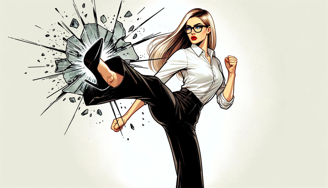 Office Woman performing a kick by DSKrim on DeviantArt