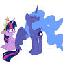 Princess Twilight Sparkle and Princess Luna