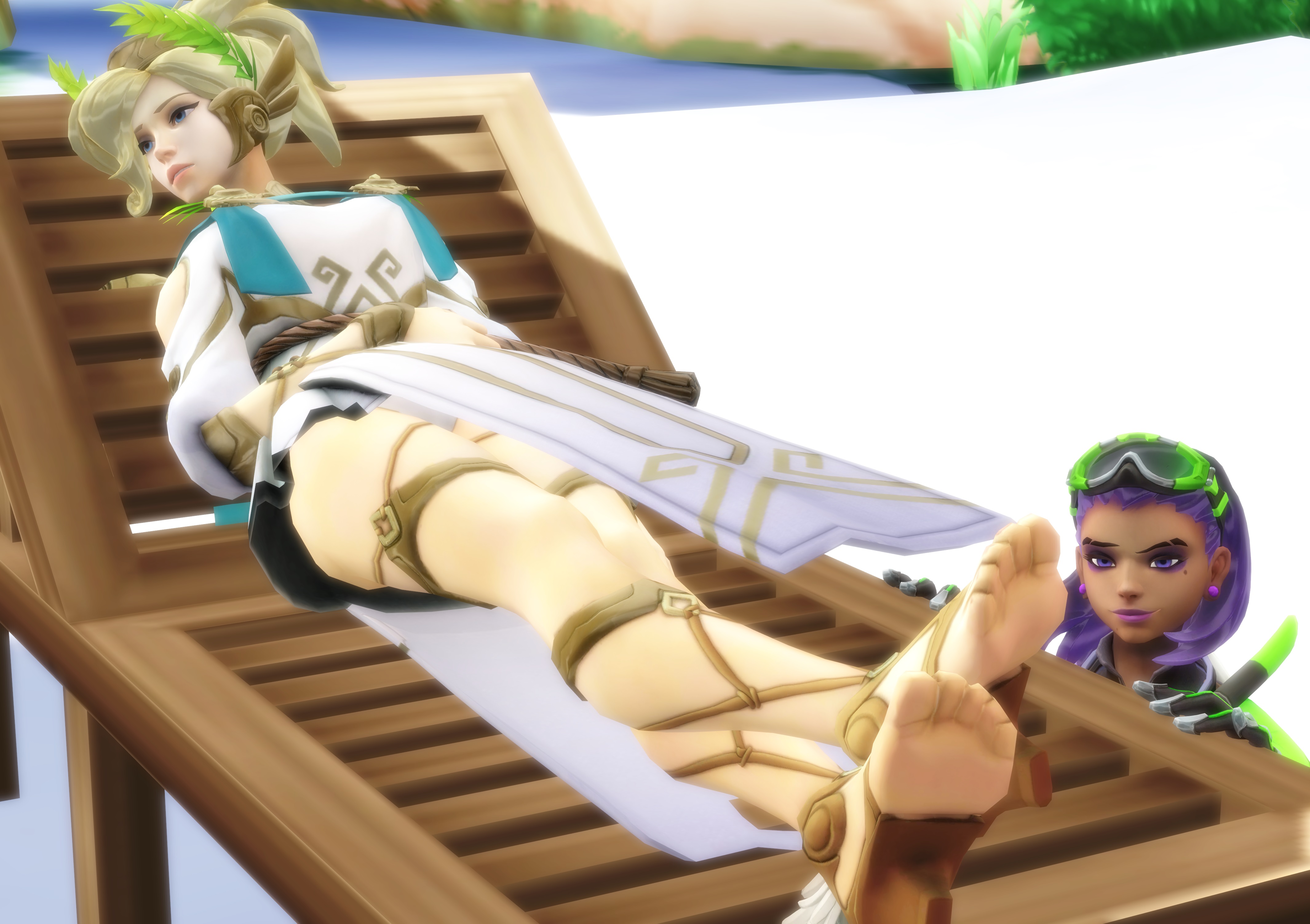 Mercy relaxing on the beach!