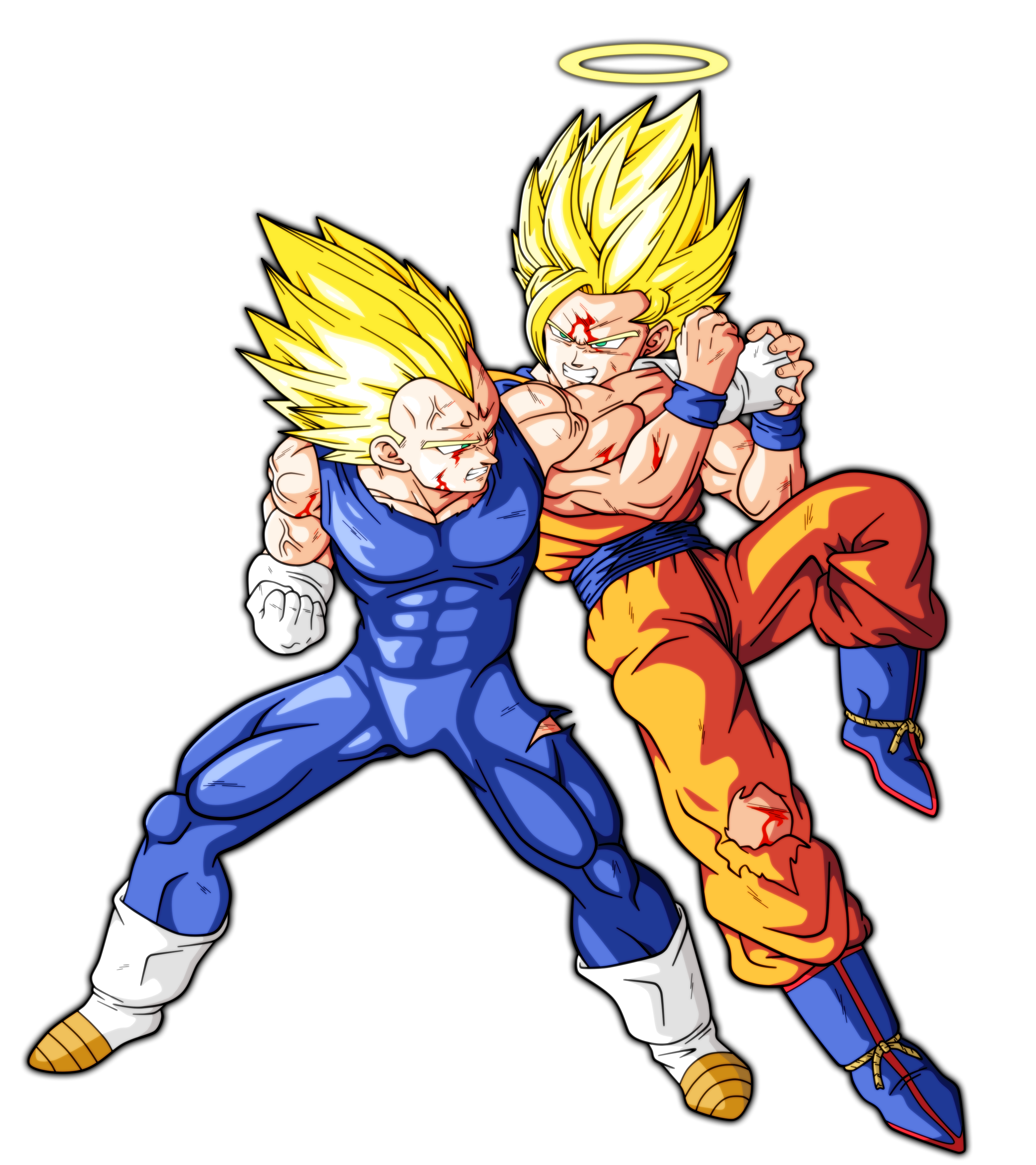 Goku SSJ2 vs Majin Vegeta SSJ2 by DarknessZ18 on DeviantArt