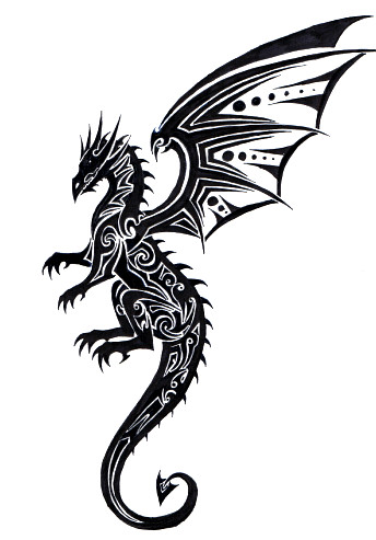 Tribal Dragon Tattoo by Tribalchick101