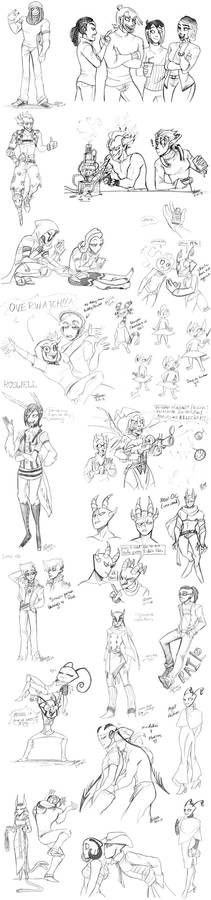 SketchDump--Random Characters and Overwatch