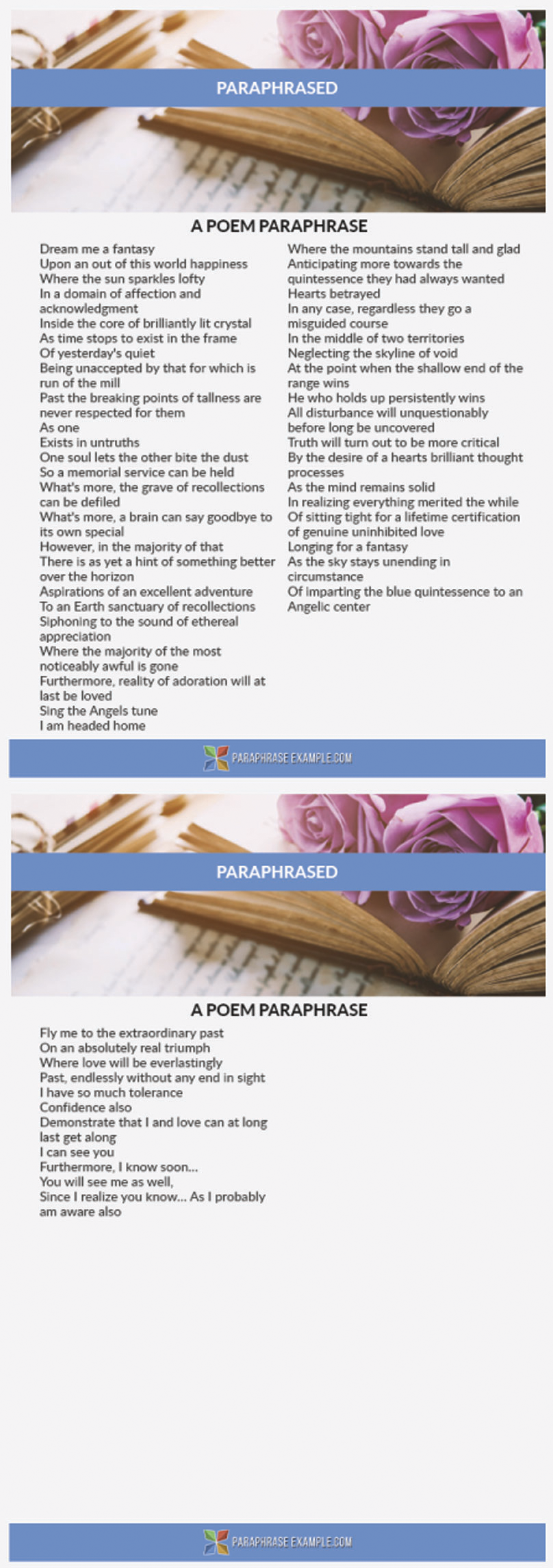 Paraphe Example Paraphrased Poem Paraphrase Examples by Example-Samples-18 on DeviantArt