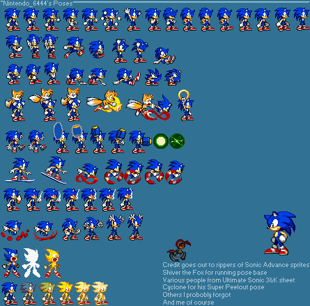 Custom / Edited - Sonic the Hedgehog Customs - Sonic, Tails, Knuckles, &  Shadow - The Spriters Resource