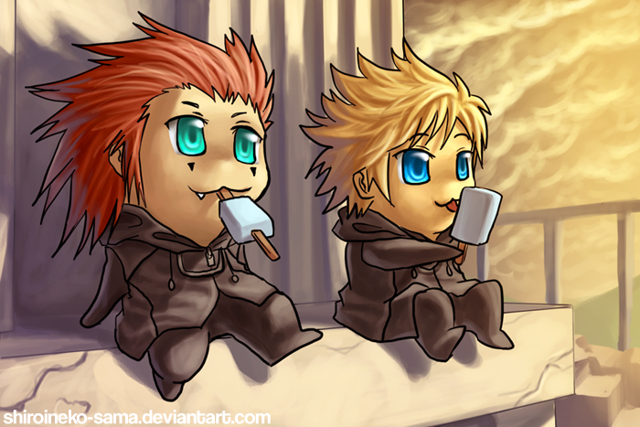 KH2: Chibi Axel and Roxas