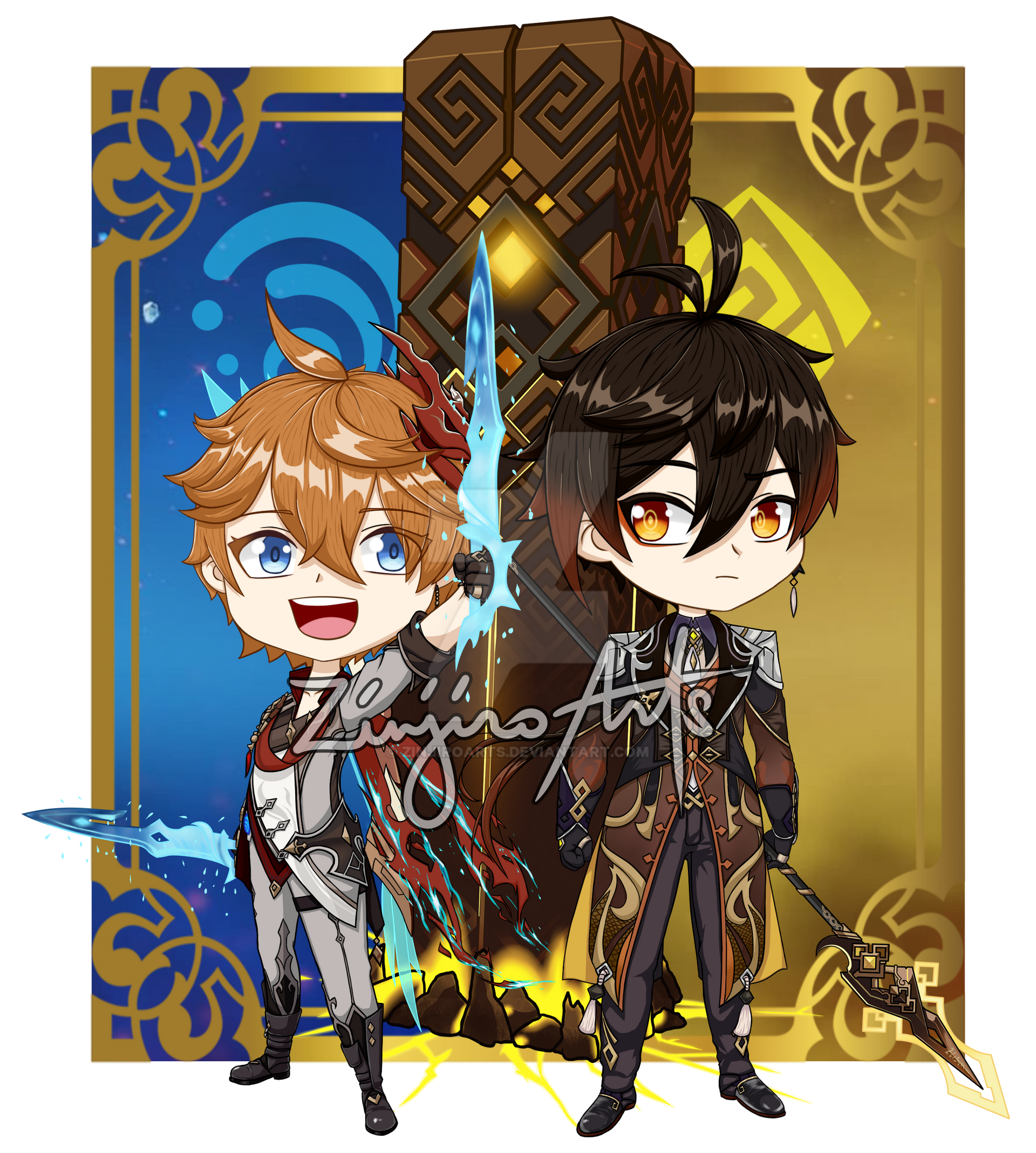 Childe X Zhongli Genshin Impact By Zinjiroarts On Deviantart Childe X Zhongli Genshin Impact By Zinjiroarts On Deviantart