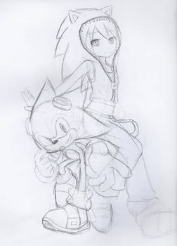 Sketch: Sonic and Miku