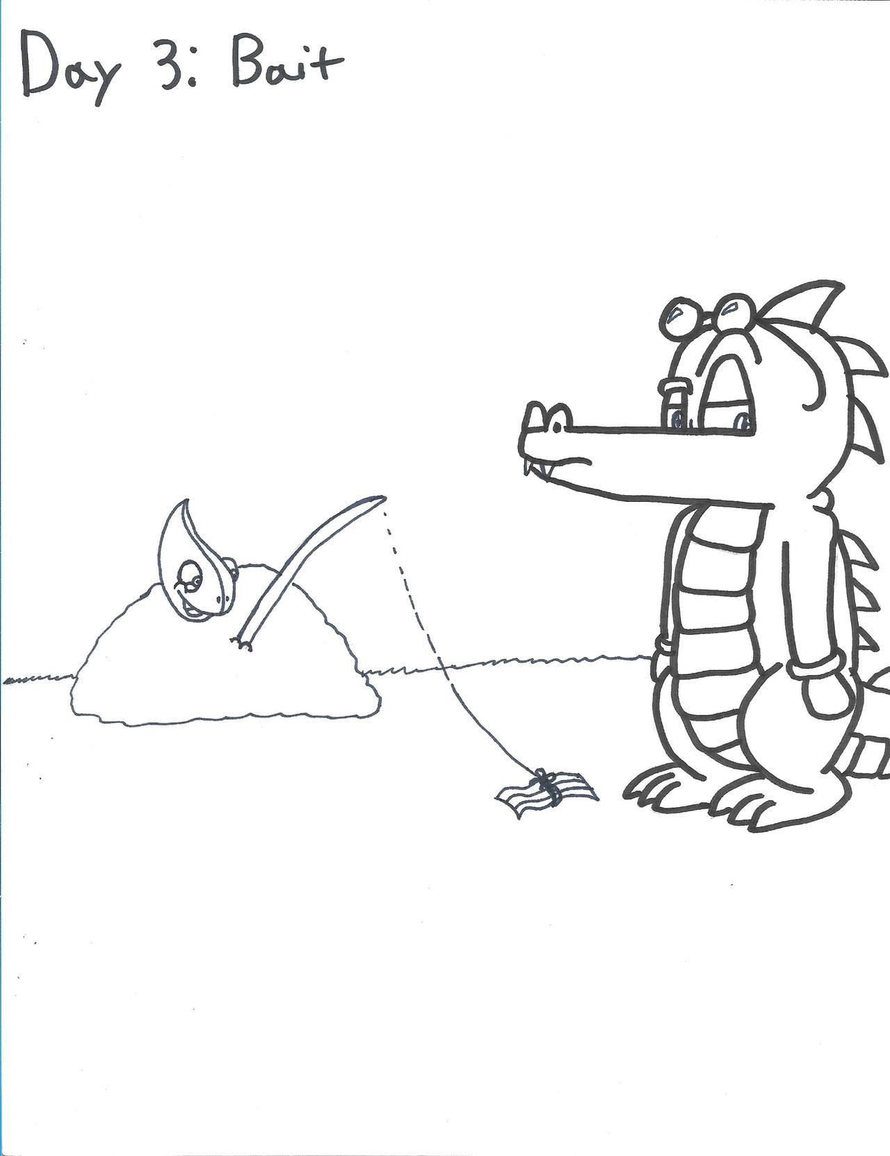 Inktober Day 3: Bait