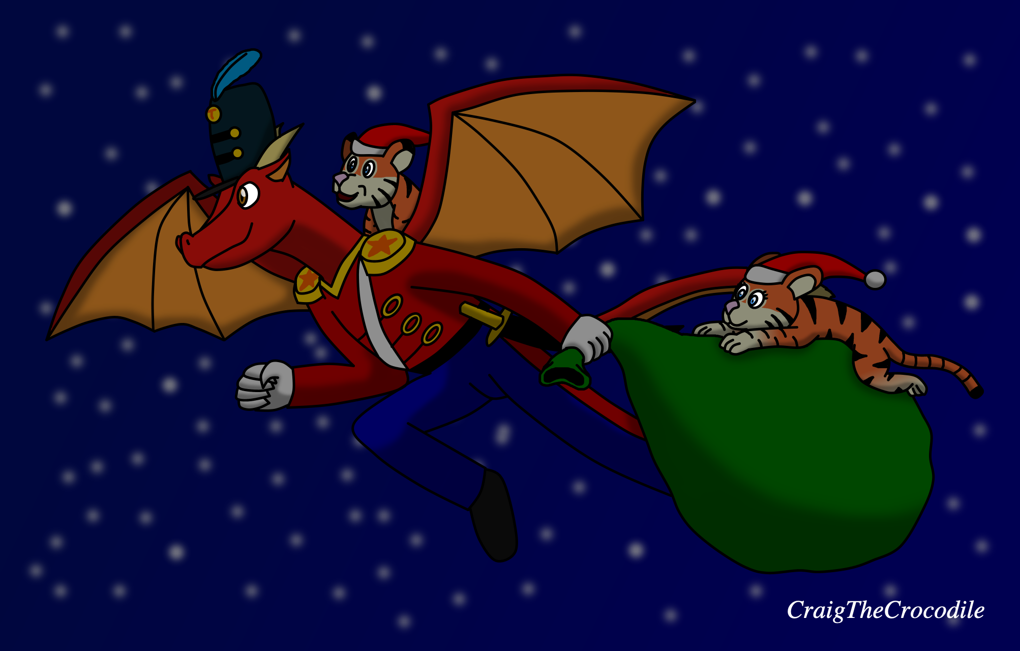 Tekess's Christmas Flight (Art Trade)