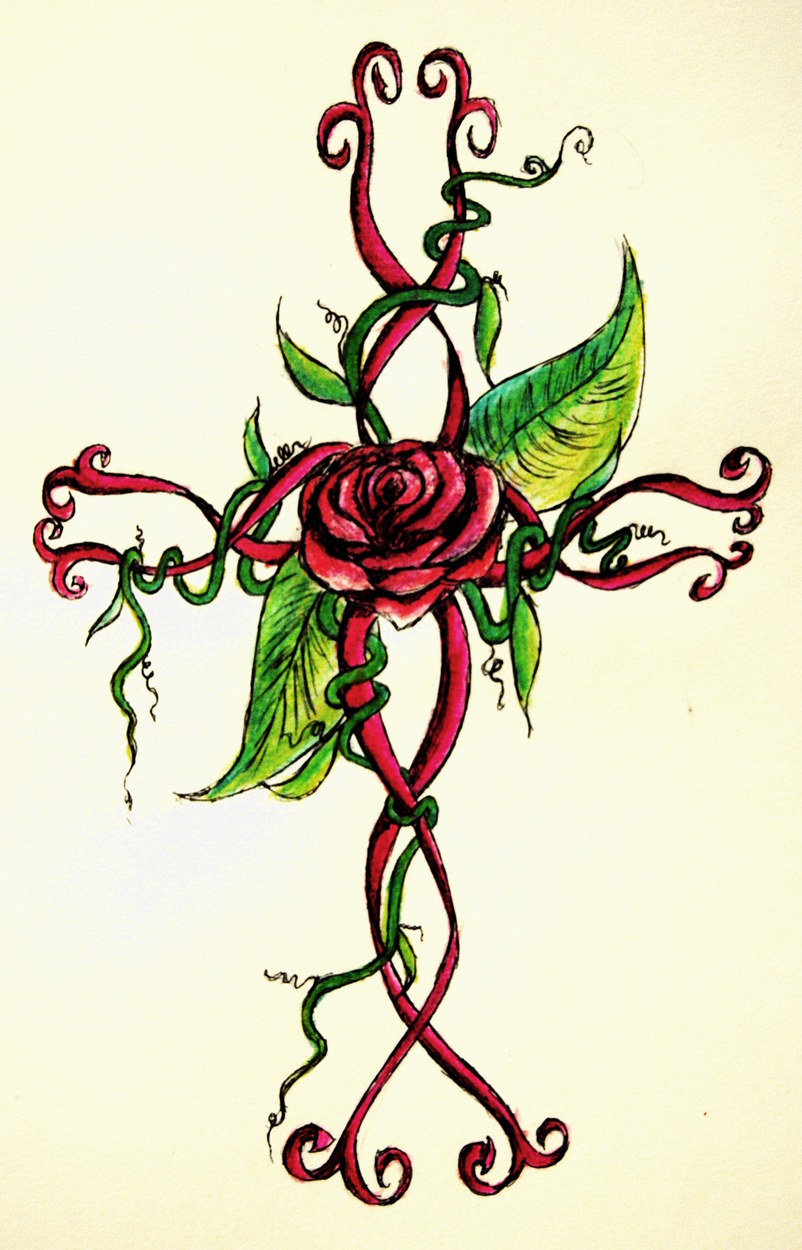 breast cancer ribbon cross tattoo design by ShellShooking on DeviantArt