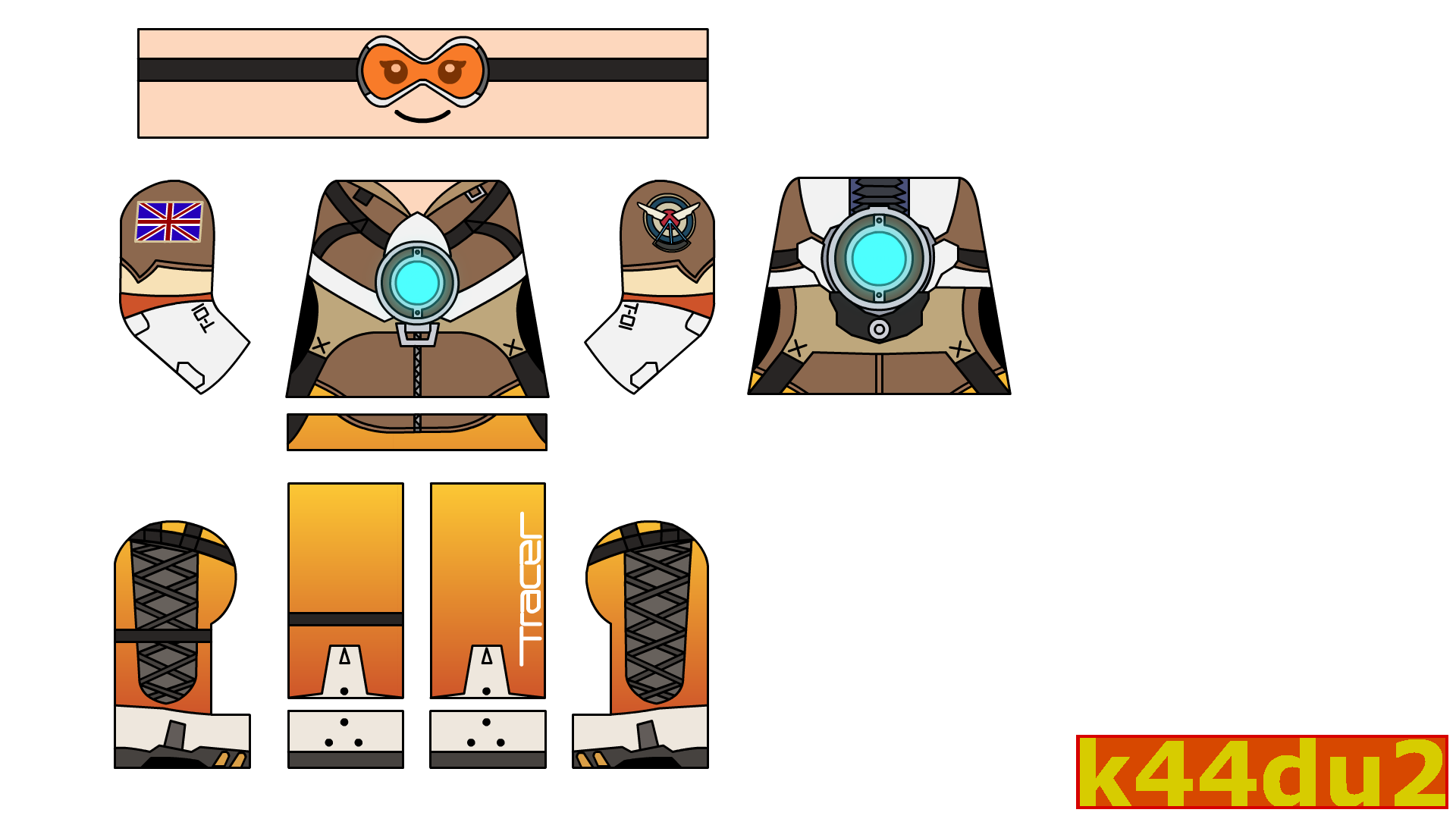 LEGO Tracer Minifig Decal Overwatch by k44du2 on DeviantArt
