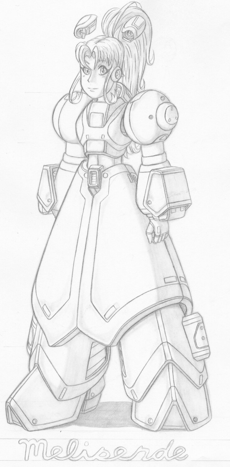 Reploid Girl: Melisende (Re-draw) by AceDarkfire on DeviantArt