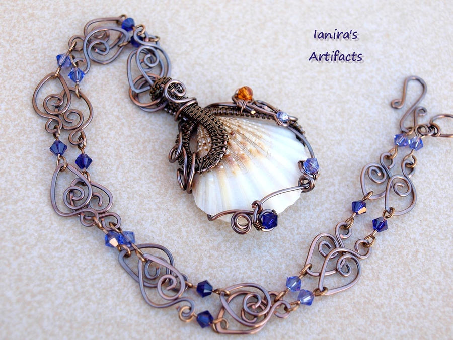 Wire Shell Wire wrapped seashell pendant by IanirasArtifacts on DeviantArt