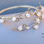 Bridal Moonstone beaded Wire Arm Bracelet