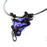 Purple Agate wire wrapped goth pendant