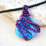 Druzy Agate wire wrapped pendant - 2