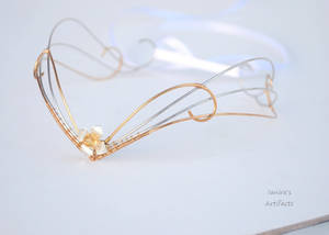 Gold coloured wire wrapped headpiece