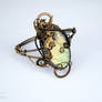 Labradorite wire wrapped cuff with winged horse