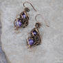 Amethyst wire wrapped earrings