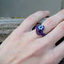 Goth purple wire wrapped ring