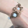 Moonstone wire wrapped bracelet