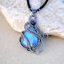 Labradorite wire wrapped drop pendant