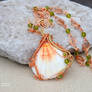 Seashell wire wrapped necklace