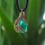 Green Jade wire wrapped pendant