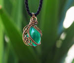 Green Jade wire wrapped pendant