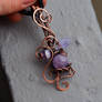 Free style artistic pendant with amethyst