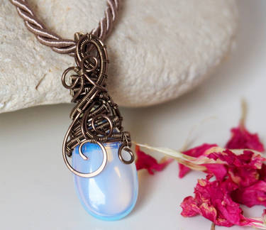 Opalite wire wrapped pendant