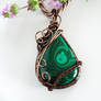 Malachite wire wrapped pendant