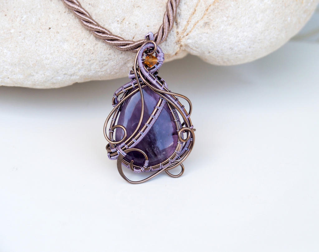 Amethyst Wire Wrapped Necklace