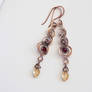 Long copper wire swirl earrings