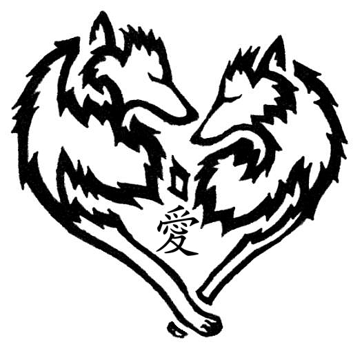 Tribal Heart Wolf Drawings