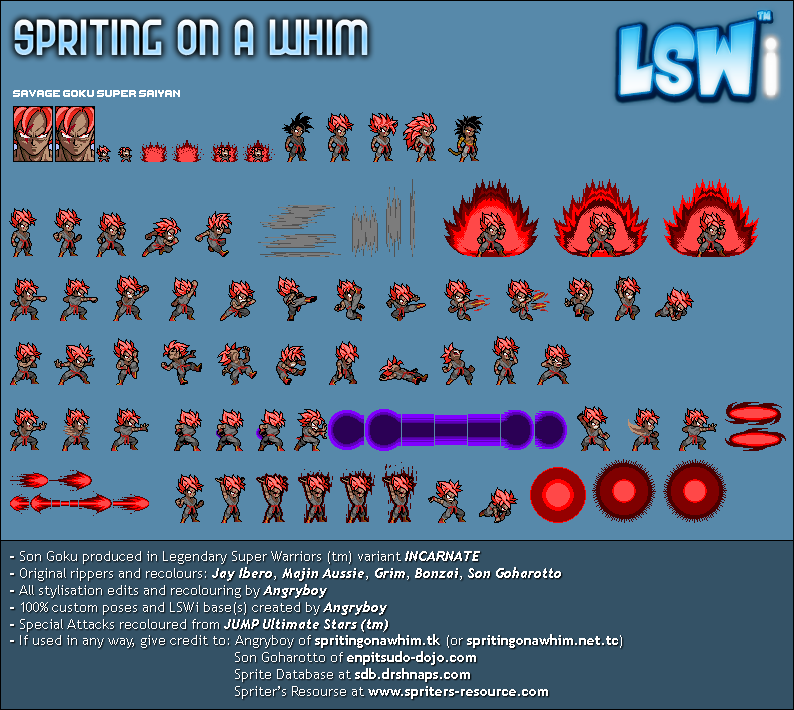 Savage Goku Ssj lswi sprite sheet