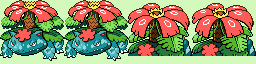 Mega Cloned Venusaur 64x64 sprite sheet recolor